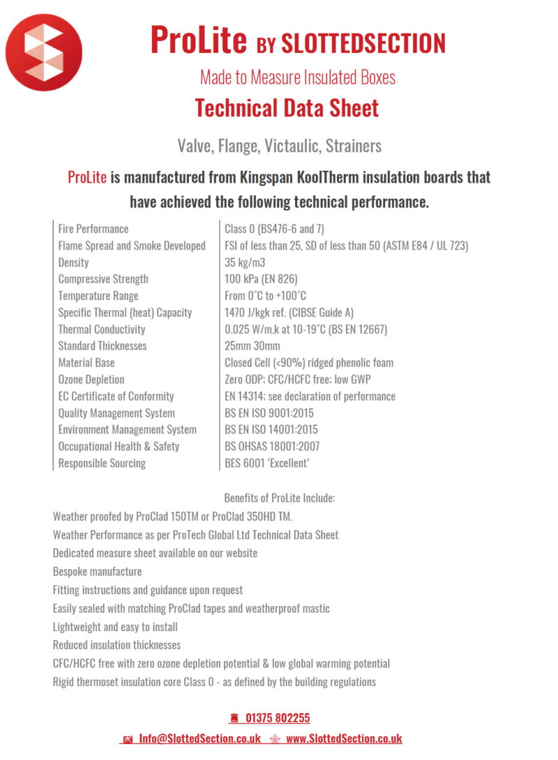 ProLite Boxes Technical Data Sheet